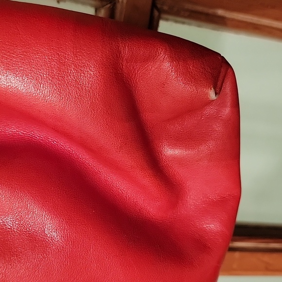 Salvadore Ferragamo Red Leather Purse Handbag Shoulder Pocketbook Handbag - Picture 9 of 12